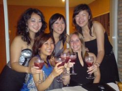cheers with the gals!